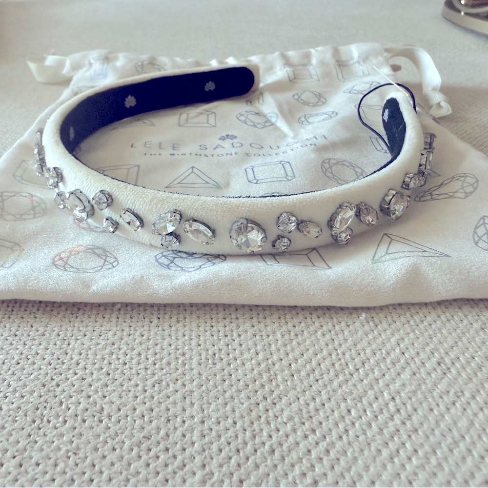 Lele Sadoughi Mixed Crystal Velvet Gigi Headband - Birthstone Collection